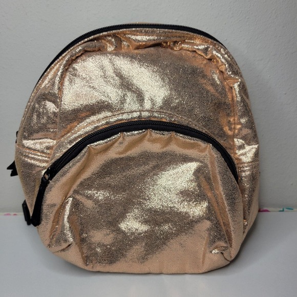 HOLLISTER METALLIC ROSE GOLD SMALL BACKPACK/BOOK BAG~GUC - Picture 1 of 5